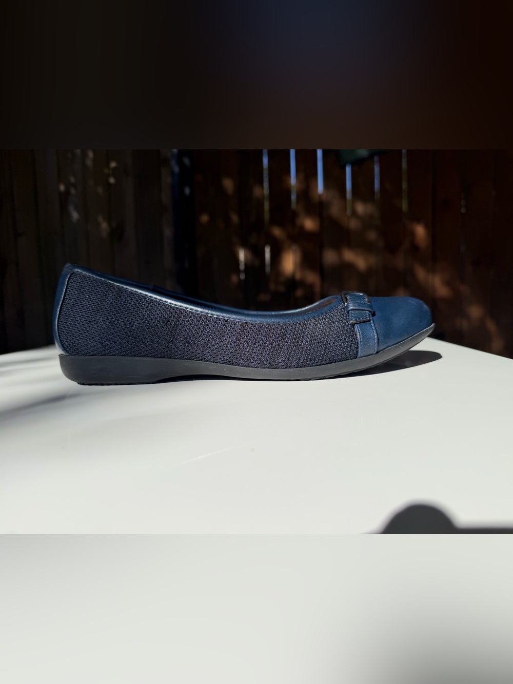 Croft & Barrow Navy Drawbridge Ortholite Buckle Flats 9.5M